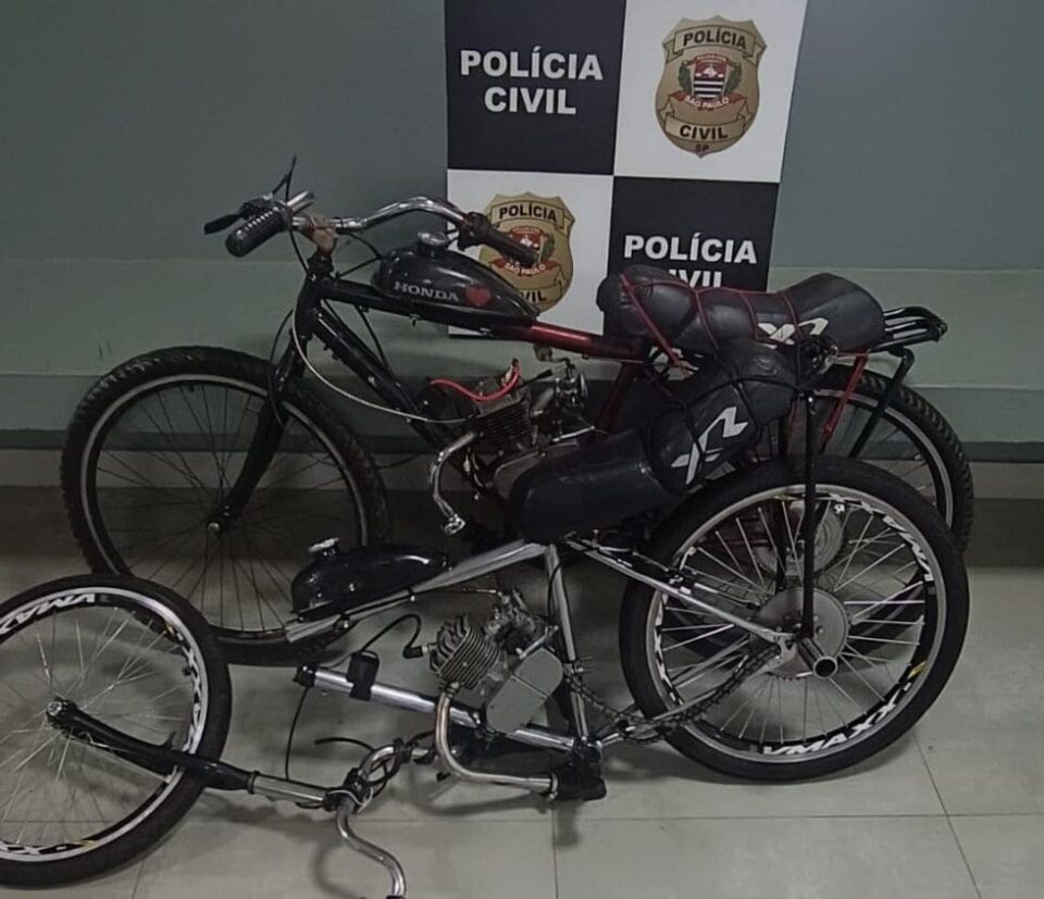 Polícia Civil recupera bicicletas motorizadas furtadas de galpão da Prefeitura de Pirapozinho