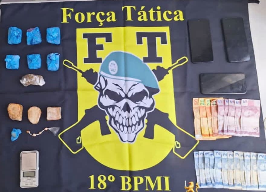 Jovem de 19 anos é preso e adolescente de 14 é apreendido por tráfico no Jardim Marisa em Prudente