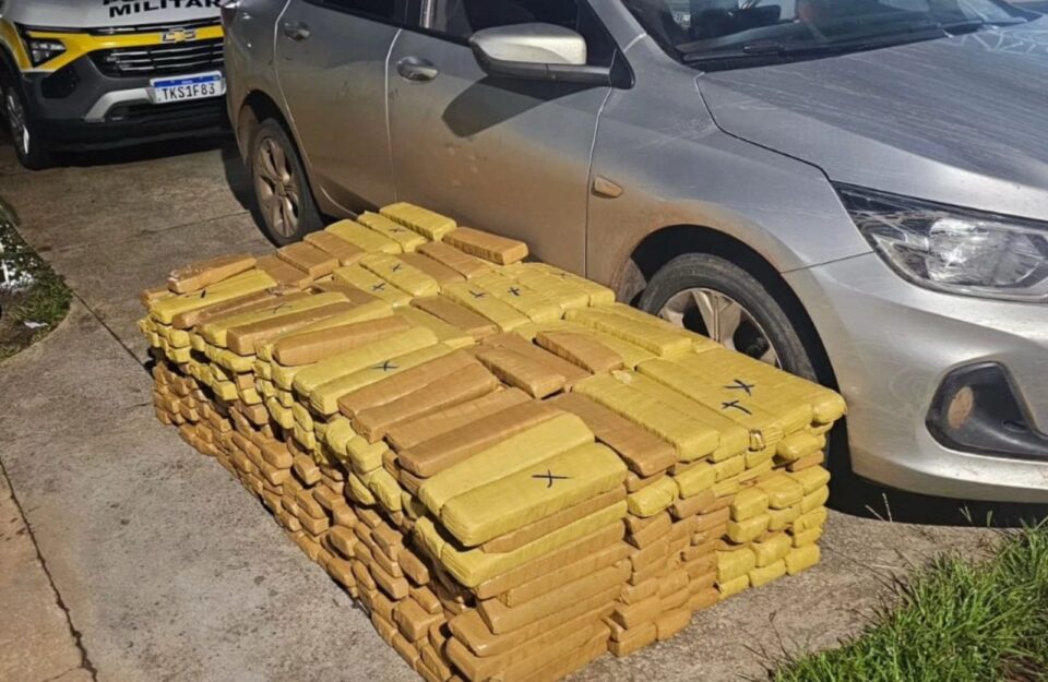 Policiamento Rodoviário apreende mais de 440 kg de maconha na Rodovia Arlindo Béttio, em Rosana
