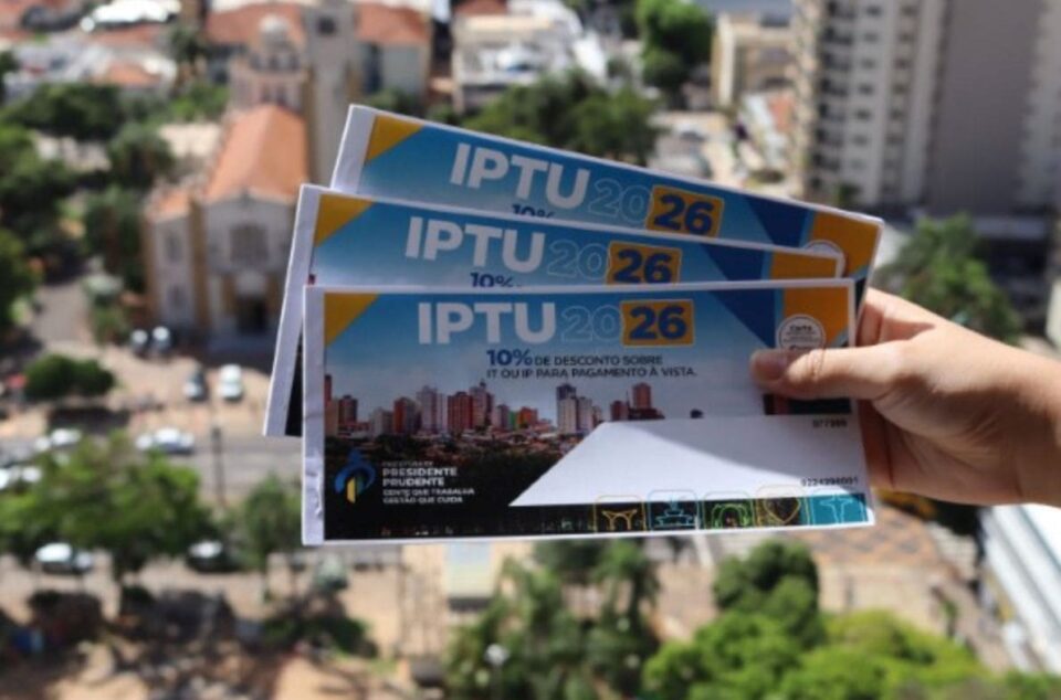 Contribuintes de Prudente têm até sábado para pagar primeira parcela do IPTU 2026