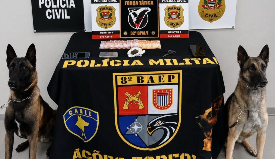 BAEP Canil localiza droga escondida em lixeira durante operação em Assis