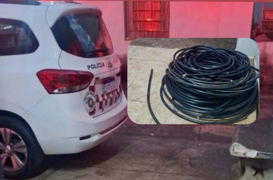 Falso técnico é preso furtando 200 metros de fiação telefônica em Álvares Machado